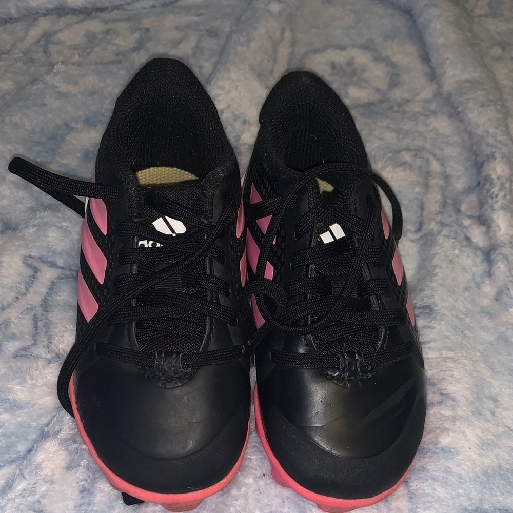Adidas Kids Black and Pink Cleats